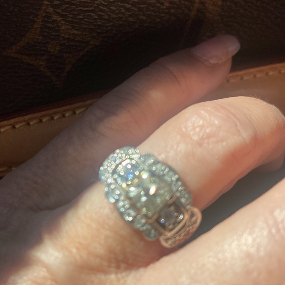 Art deco diamond ring 1940s center stone 1 ct - Picture 4 of 5